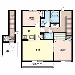 AgainB 2LDKの間取図画像