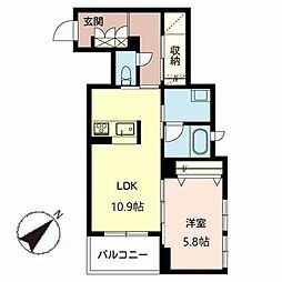 シャーメゾンGranvia7 1LDKの間取図画像