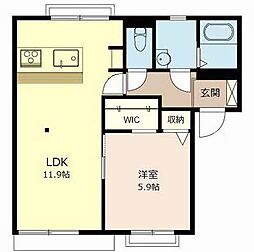 フレグランスオオトモ 1LDKの間取図画像