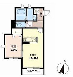 シャーメゾンGIRASOL 1LDKの間取図画像