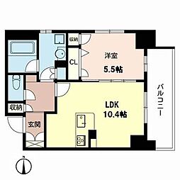 プロムナード南堀江 1LDKの間取図画像