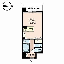 ラ・トゥール上本町 ワンルームの間取図画像