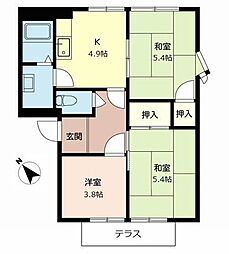 ジュネスディオ 3Kの間取図画像