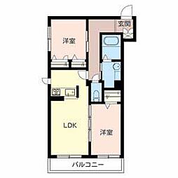 シャーメゾンソシア 2LDKの間取図画像