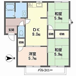 ヴィラマキ 3DKの間取図画像