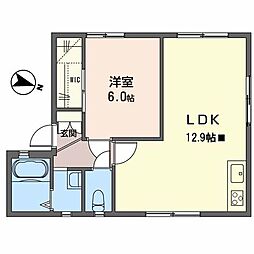 フレグランス今吉 1LDKの間取図画像