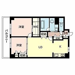 フローラル桃山台 2LDKの間取図画像
