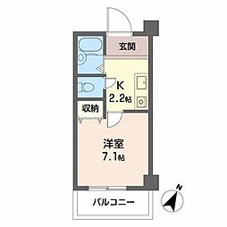 ナカイマンション 1Kの間取図画像