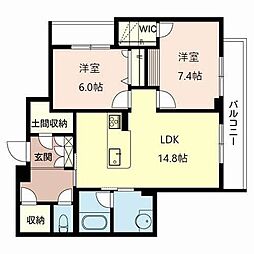 フェリシード 2LDKの間取図画像