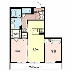 サティスヴィータ 2LDKの間取図画像