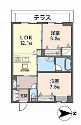 きたまちスクエア 2LDKの間取図画像
