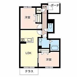 メゾン・ド・クレール 2LDKの間取図画像