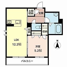 プランドゥボーテ 1LDKの間取図画像