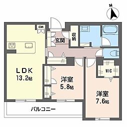 シャーメゾンガーデン太秦 2LDKの間取図画像