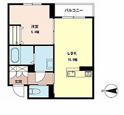 ラ・シャルール 1LDKの間取図画像