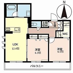 リラフォート向日 2LDKの間取図画像