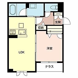 シャーメゾン富永屋 1LDKの間取図画像