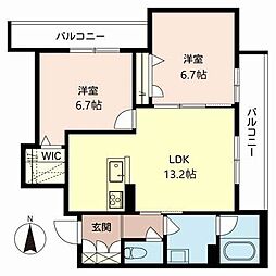 リラフォート向日 2LDKの間取図画像