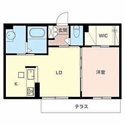 第六シンワマンション 1LDKの間取図画像