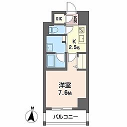 ロイヤルパークヒルズうめきた 1Kの間取図画像