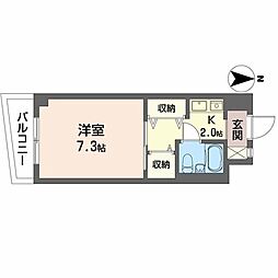 ミズノ・コーポマチカネヤマ 1Kの間取図画像
