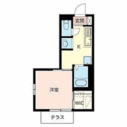 ベルメゾン 1階1Kの間取り