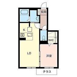 APPLEHOUSEWADA 1LDKの間取図画像