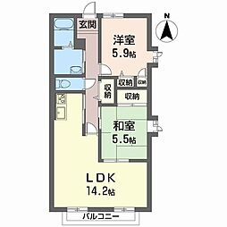 ガーデンハイツ 2LDKの間取図画像