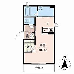 ルビブリエ ワンルームの間取図画像
