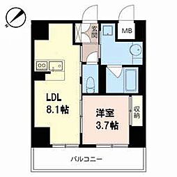コーストヒルズ 1LDKの間取図画像