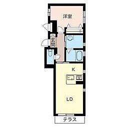 ラ・メゾン・デ・プレズィール 1LDKの間取図画像