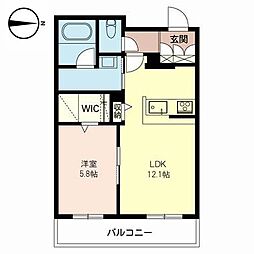 シャーメゾン野田駅前 1LDKの間取図画像