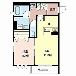 シャーメゾンガーデンズ豊中本町 1LDKの間取図画像