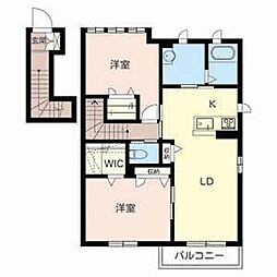 カシ・ボヌール 2LDKの間取図画像