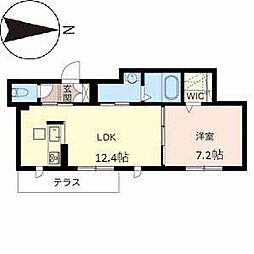 シャーメゾン中路 1LDKの間取図画像
