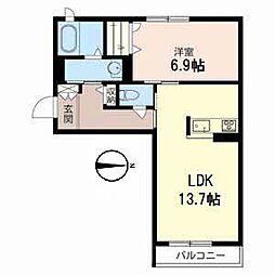 シャーメゾン茨田大宮 1LDKの間取図画像