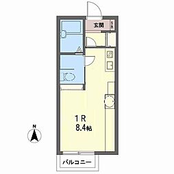 さくらハイツ ワンルームの間取図画像