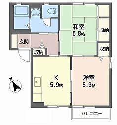 ダ・コタハウス栗東A 2Kの間取図画像