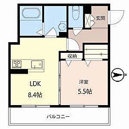 アンビエラ天王A 1LDKの間取図画像