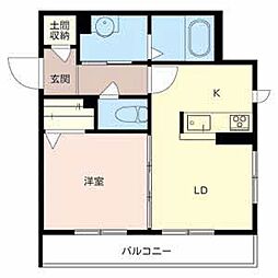 アンビエラ天王A 1LDKの間取図画像
