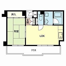 グレース武庫之荘 1LDKの間取図画像