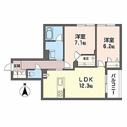 シャーメゾン ウィステリア 武庫之荘 みらいエコ 2LDKの間取図画像