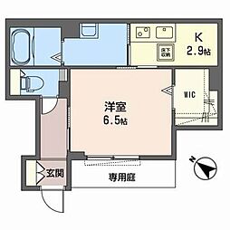 questriviere 1Kの間取図画像