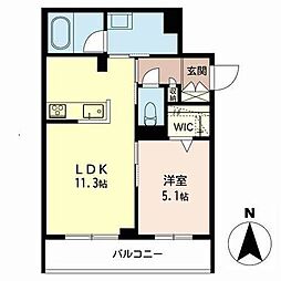 シャーメゾン姫路W 1LDKの間取図画像