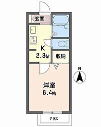 サンクレスト 1Kの間取図画像