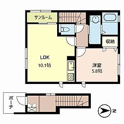 ラッキーハウス 1LDKの間取図画像