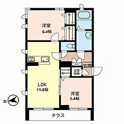 パークサイド戸牧 2LDKの間取図画像