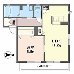 メゾン山下 1LDKの間取図画像