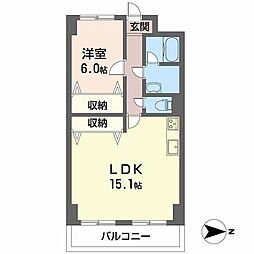 ODNIZ66 1LDKの間取図画像