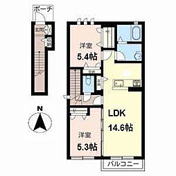 ソワネージュ 2LDKの間取図画像